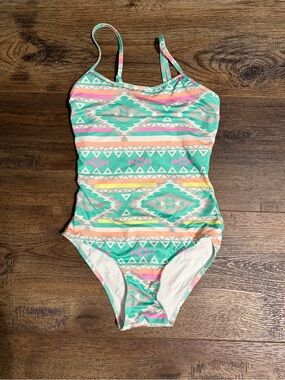 Chubbies Women’s  Mint Aztec Stripe One-Piece Swimsuit